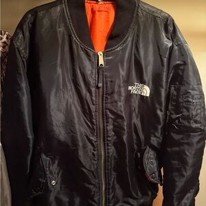 The North Face Black and Orange Bomber Jacket